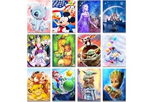 FFPTBNYX 12 Pack Diamond Painting Kits for Adults 5D DIY Diamond Art Kit Paint with Round Full Drill Diamonds for Beginners Gem Paintings Art for Home Wall Decor Gifts(12X16 Inch)