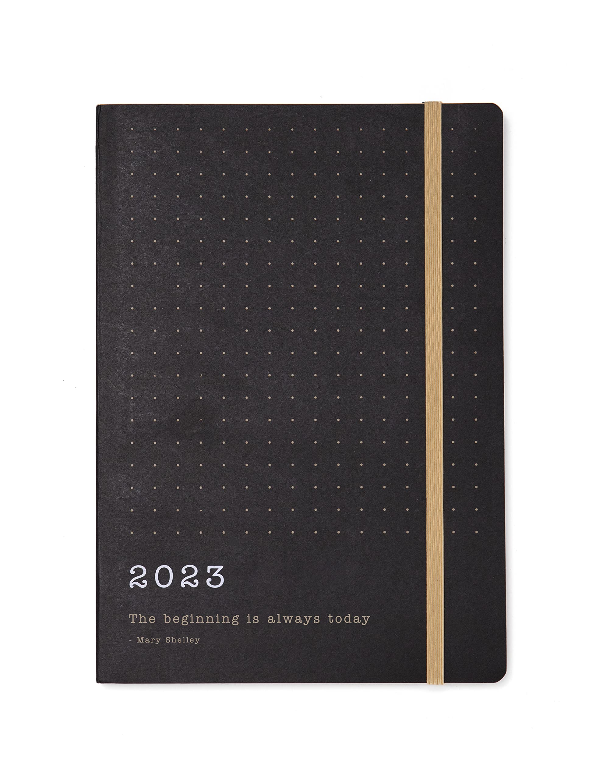 Letts Eco Writers Quotes A5 week to view 2023 black kraft diary
