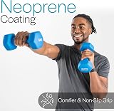 Core Balance 5kg Dumbbell Pair Hex Neoprene Coated Cast Iron Blue view 4