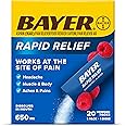 Bayer New Rapid Dissolvable Raspberry Flavor Powder Packs with Aspirin & Caffeine for Fast Acting Headache, Muscle and Body Pain Relief