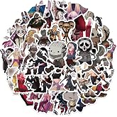 50pcs Cool Horror Theme Catoon Stickers for Adult Phone,Vinyl Waterproof Decals for Laptop Computer Notebook Bumper Skateboard Pad