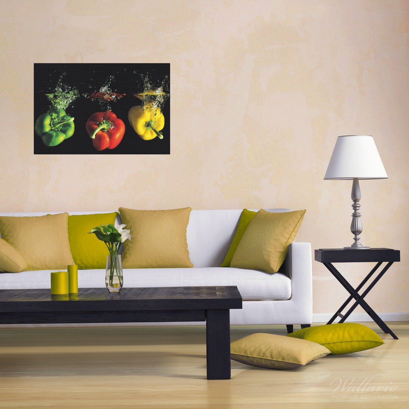 Orange Grun Paprika Rot Bunte Kuche Gelb Wallario Poster In 50 X 125 Cm Bilder Drucke