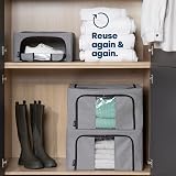 LIVIVO Set of 3 Storage Bags Boxes Organiser with Double Openings 56L Clear view 9
