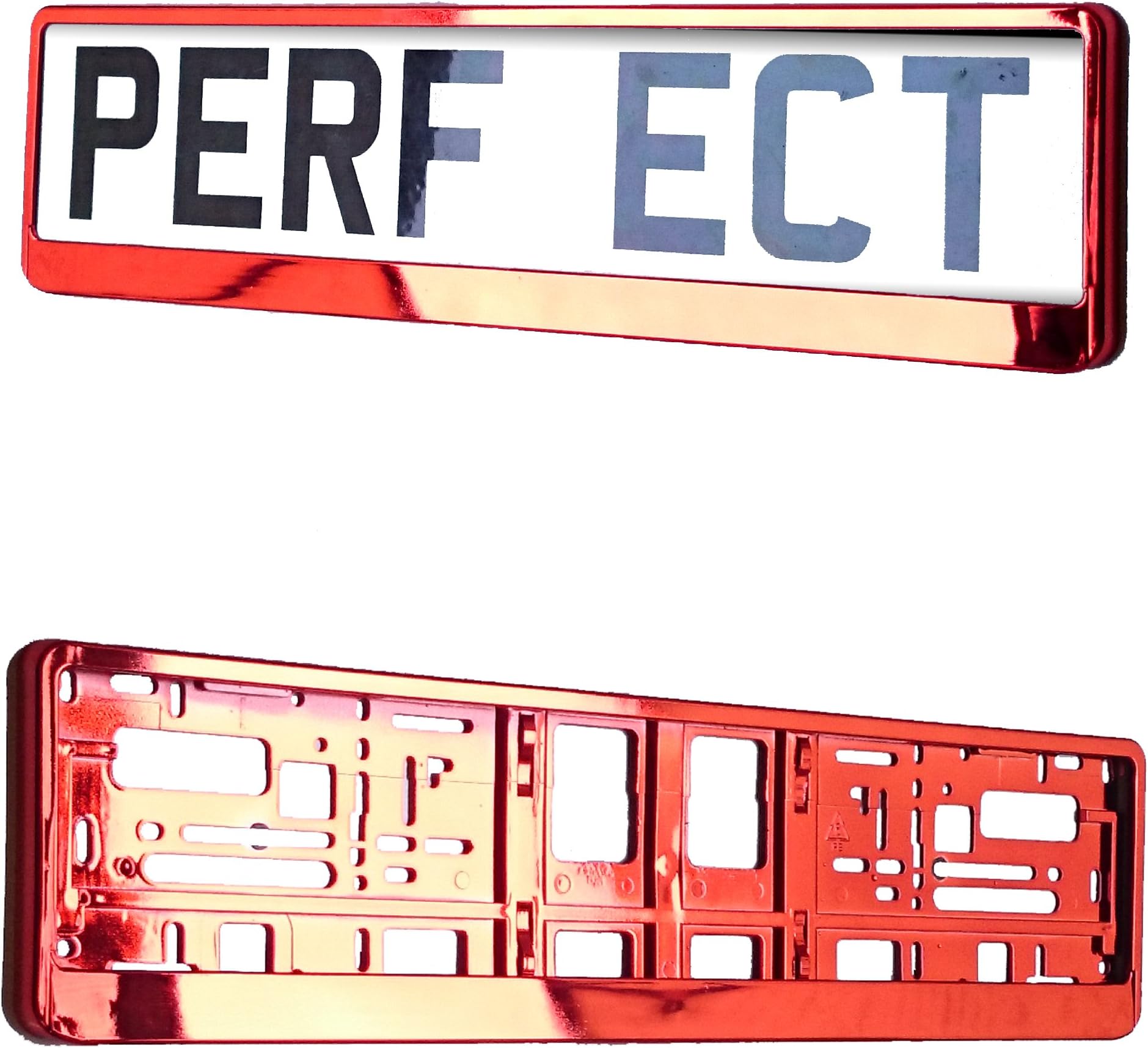 TAPORT Car Registration License Number Plate Surrounds Holder Frame All Styles (Red)
