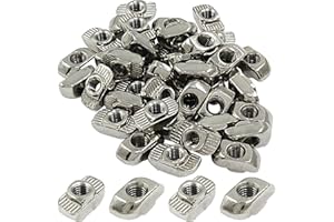 Zorveiio 100Pcs 3030 Series T Nuts Carbon Steel,M5 T Slot Nut Hammer Head Fastener Nut Assortment for Aluminum Profile