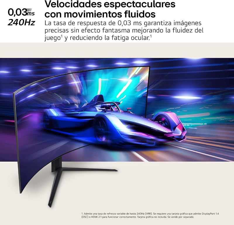 Lg 45gs96qb-b - monitor ultragear de 45 polegadas, tela oled, 3440x1440, 21:9, 0,03 ms, 240 hz, compatível com g-sync e freesync premium pro, roxo