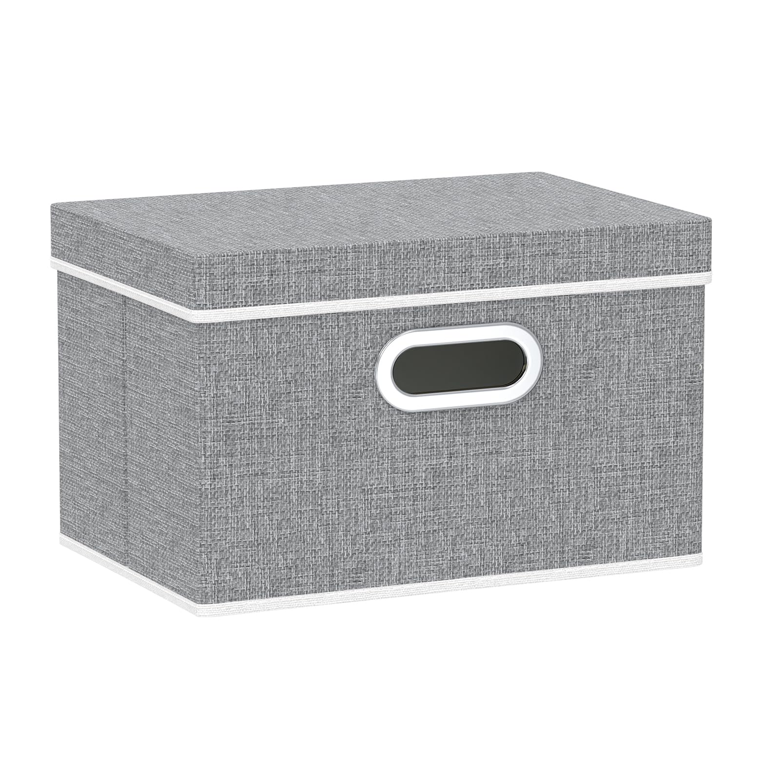 Yawinhe Storage Box with Lids 1 Pack, Collapsible Clothing Shelf Basket, for Organizing Clothes, 32x23x20cm, Grey, SNK023G-1 — image 1