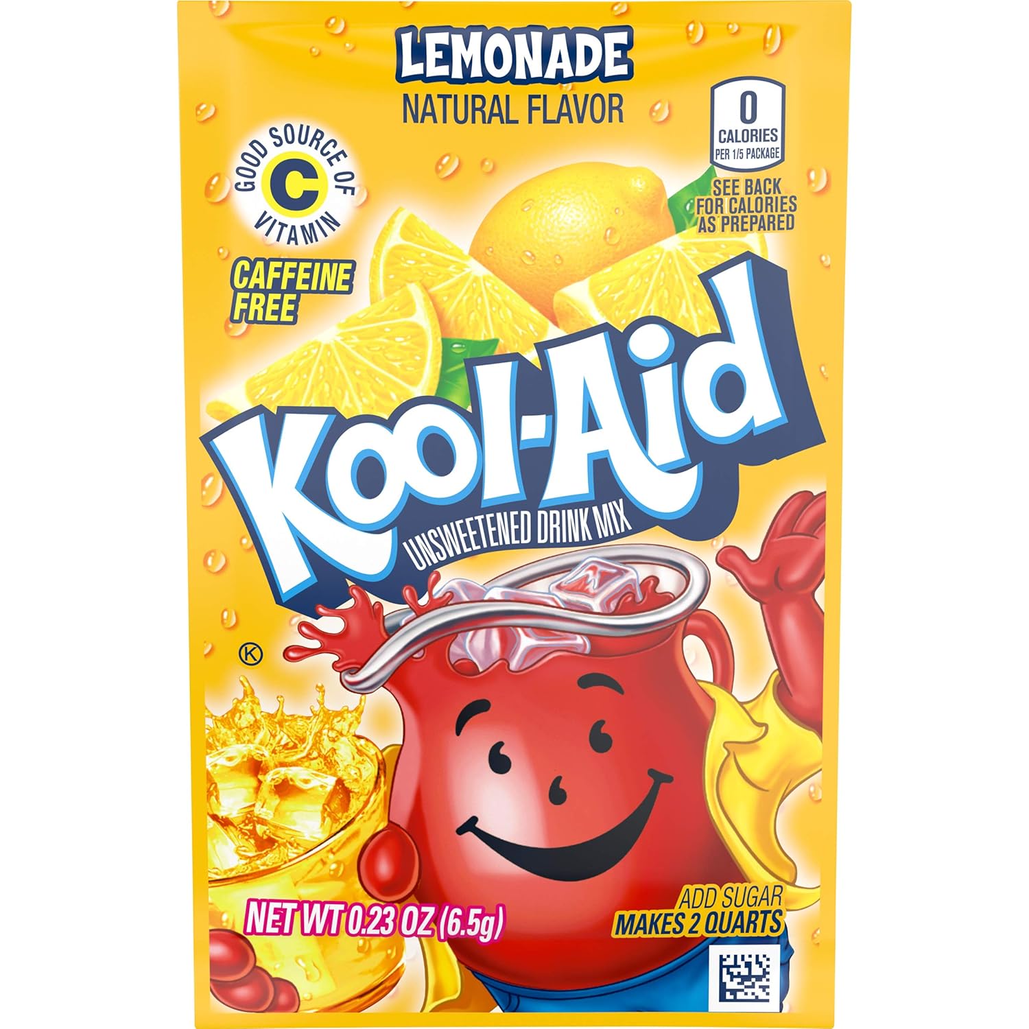 Kool-Aid Lemonade Flavored Unsweetened Caffeine Free Drink Mix, Pack of 2 (Each 48 Packets)