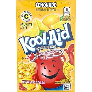 Kool-Aid Lemonade Flavored Unsweetened Caffeine Free Drink Mix, Pack of 2 (Each 48 Packets)