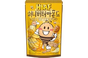 HBAF [Official Gilim Korean Honey Butter Seasoned Almonds Nut Snack | Gluten Free | Kids After-School, Work, Trip, Camping, Party Snacks | Pre-Workout Protein Snack | Korean Souvenir (1x190gram)