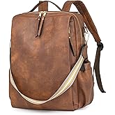 Dora & Liz Laptop Backpack for Women, Leather Travel Backpack with 15.6 Inch Laptop Compartment, College Work Computer Bag