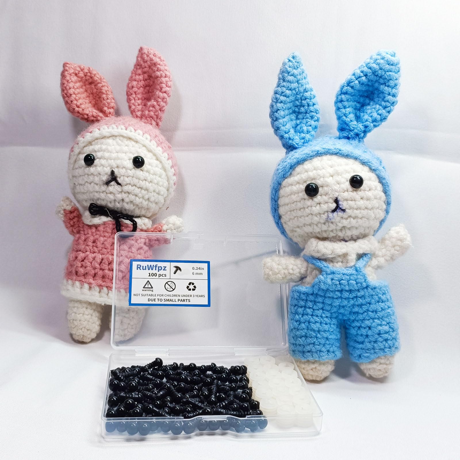 Safety Eyes for Amigurumi Crochet 6mm 1/4