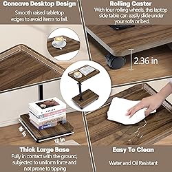 Aoligrace C Shaped End Table Adjustable