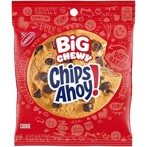 CHIPS AHOY! BIG CHEWY CHOCOLATE CHIP COOKIES, 2.5 OZ (1 COOKIE PER PACK)