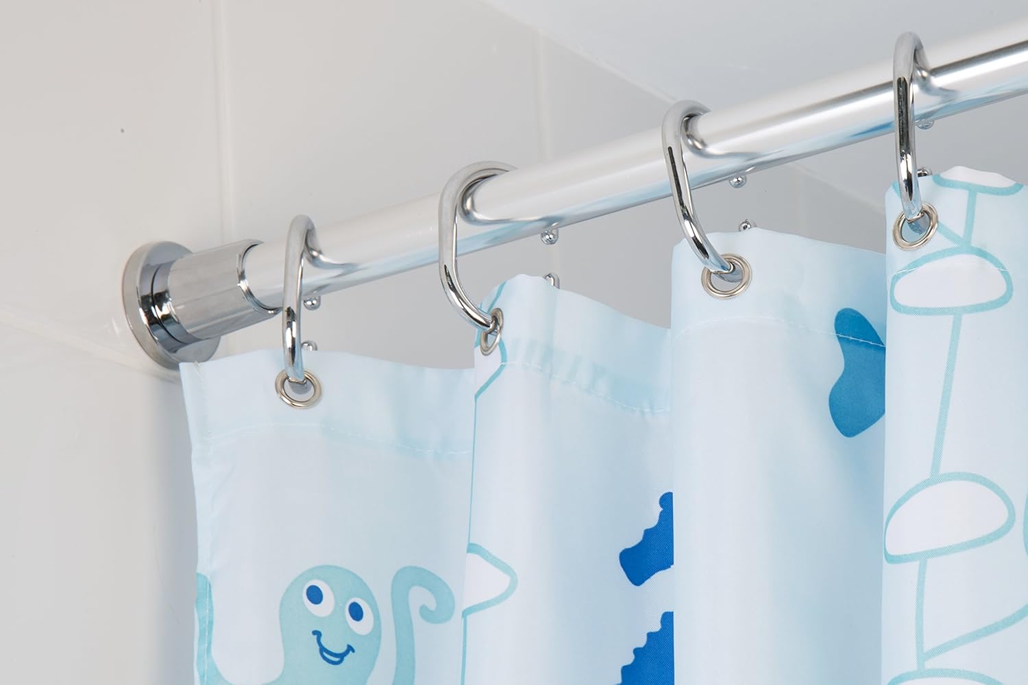 Croydex Telescopic Shower Curtain Rod Extends From 1060mm To