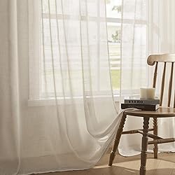 Joydeco Sheer Curtains 84 Inches Long, White