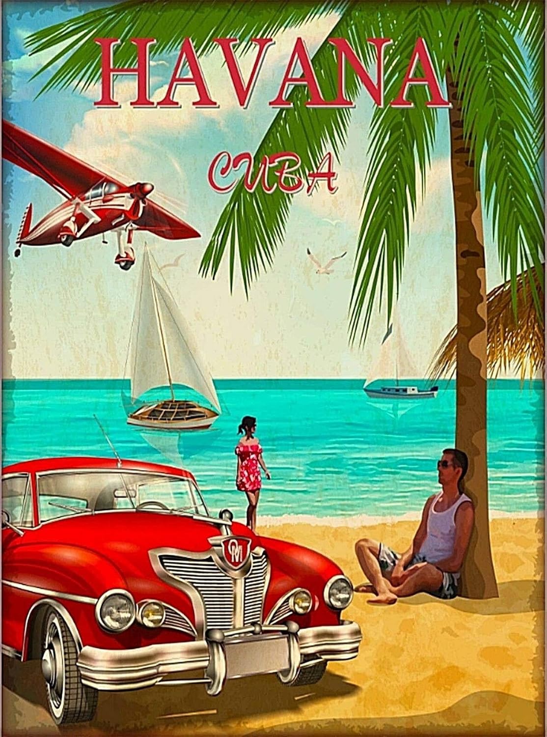 Nonbrand Cuba Cuban Havana Caribbean,20 X 30cm Metal Tin Sign Retro