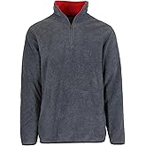 JH DESIGN GROUP Men’s Quarter Zip Thermal Fleece Pullover Long Sleeve Sweatshirt Mid Weight Sweater in 6 Colors