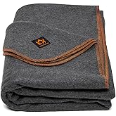 Arcturus Military Wool Blanket - 4.5 lbs, Warm, Thick, Washable, Large 64" x 88" - Great for Camping, Outdoors, Survival & Em