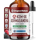 KSM-66 Ashwagandha Liquid Drops – Vegan, GMO Free & Fast Absorbing Form – Ashwagandha Supplements for Daily Wellness Support – Promotes Focus and Clarity – Supports Daily Vitality (Mixed Berry, 60ml)