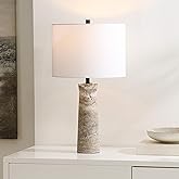 SAFAVIEH Lighting Collection Alana Grey Travertine 25-inch Table Lamp for Bedroom, Living Room, Home Office, Desk, Nightstand