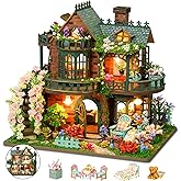 LogicTwist DIY Miniature House Kit with LED Lights, Fairy Garden Wooden Mini House Building Kit for Adults & Teens, Creative Crafts for Women, Friends & Hobbyists