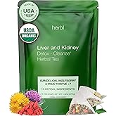 Organic Dandelion Wolfberry Tea - Kidney and Liver Detox Tea - Organic Liver Kidney Cleanse & Detox with Dandelion, Goji Berry, Milk thistle, Turmeric, Hibiscus and extra Herbal Ingredients