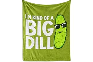 XAOCNYX Pickle Throw Blanket for Girls Boys - 40x50 Inches Crib Size - Soft Fluffy Cozy Blankets Gift - Green Funny Blanket Throws for Travel, Office