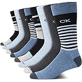 Calvin Klein Mens Dress Socks - 8 Pack Breathable Cotton Blend Work Crew Socks for Men for Casual Business & Formal Wear