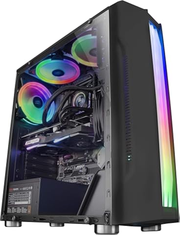 Mars Gaming MCK, Caja PC ATX, Triple Franja LED, Ventilador Trasero 12cm, Negro