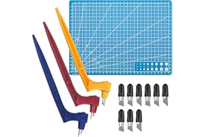 Sutekus 13pcs Craft Cutting Tools Set, 360° Rotating Art Cutting Tools with Replacement Blade and Cutting Mat for DIY Craft, Graphic Design, Scrapbooking