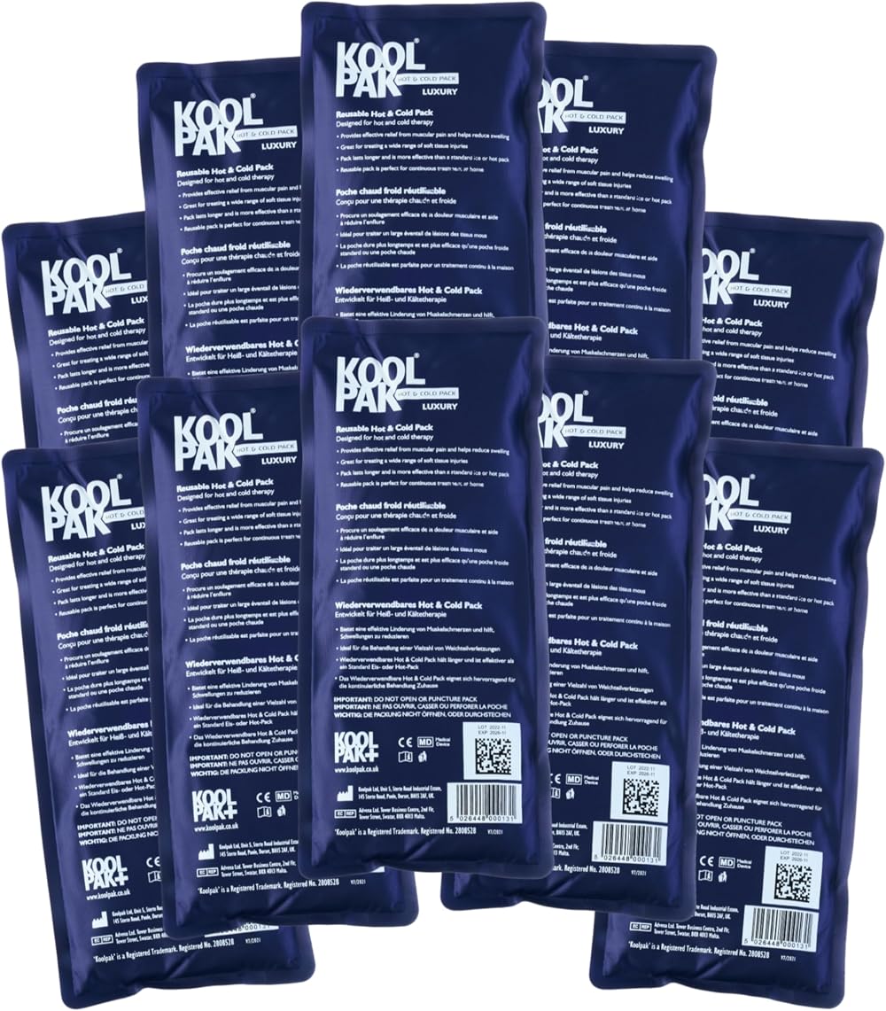 Koolpak Hot and Cold Gel Packs Reusable 12x29cm Pack of 10
