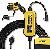 DEWALT Level 1 & 2 Portable Electric Vehicle (EV) Charger, 16 Amps, 120-240V, CSA Certified Indoor/Outdoor, NEMA 6-20 with 5-15 Adapter Included, 25 ft. Cable, 2024 Model