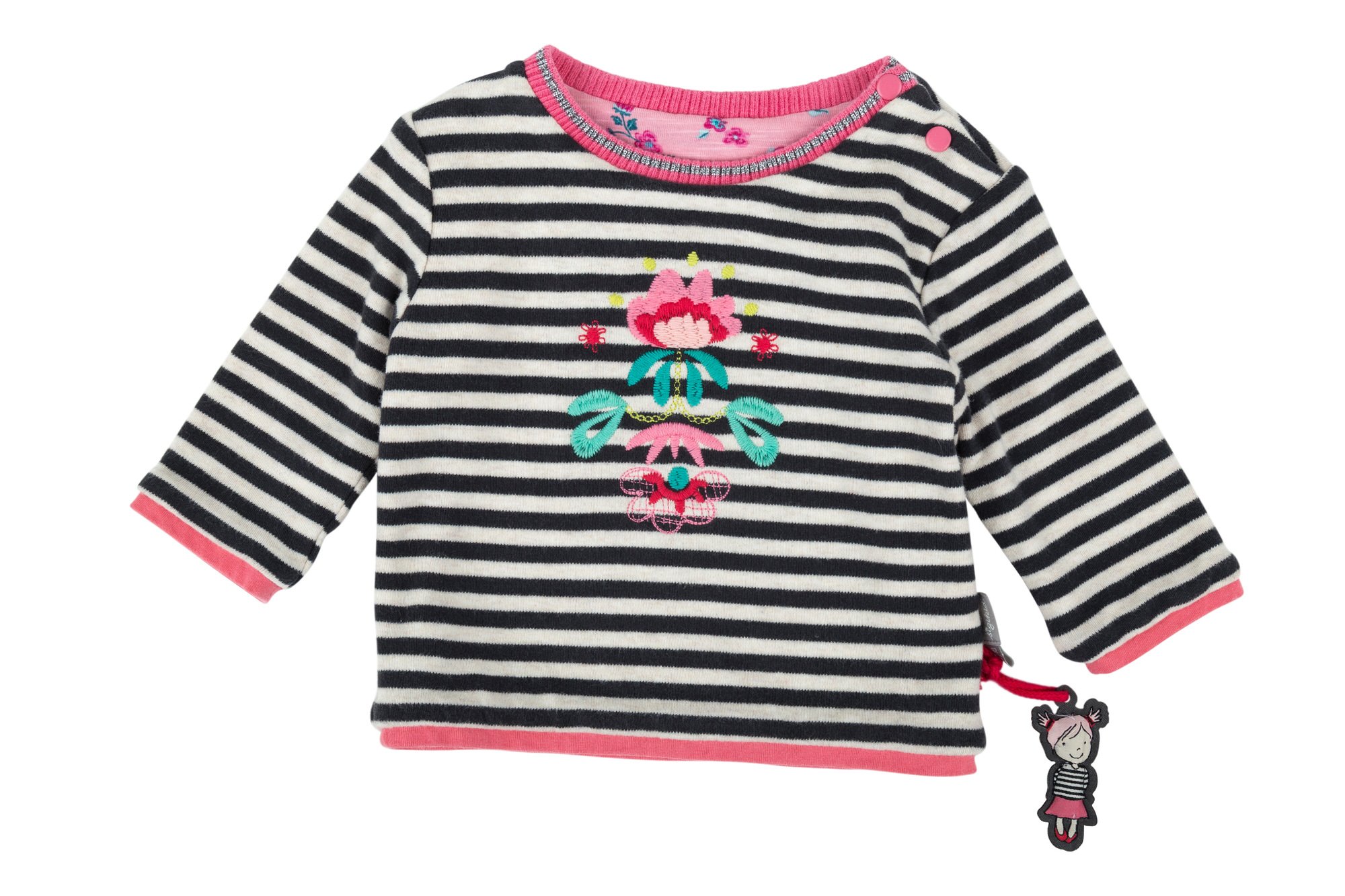 Sigikid Baby_Girl's Wendeshirt, Longsleeve T-Shirt, Grey (Phantom 266), 80 cm