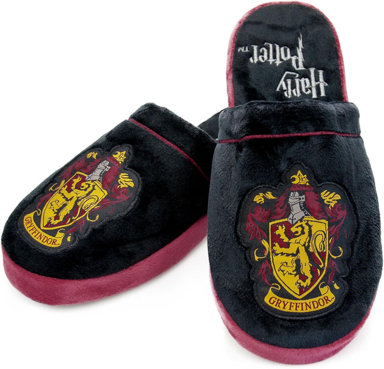 Harry Potter Groovy Uk Gryffindor Adult Mule Slippers, 8/10 UK, Black/Burgundy, Black Burgundy - Image 4