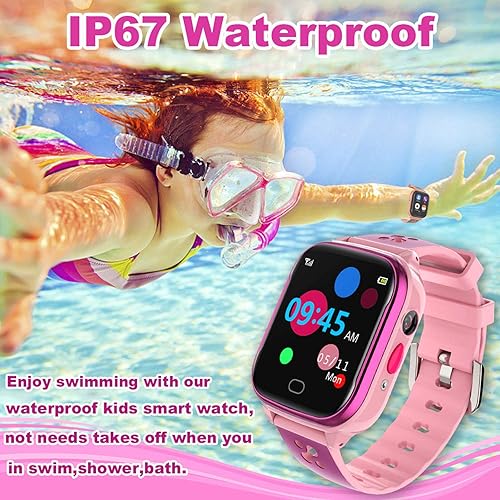 LULUDDM Kids Smart Watch Phone IP67 Waterproof Smartwatch Boys