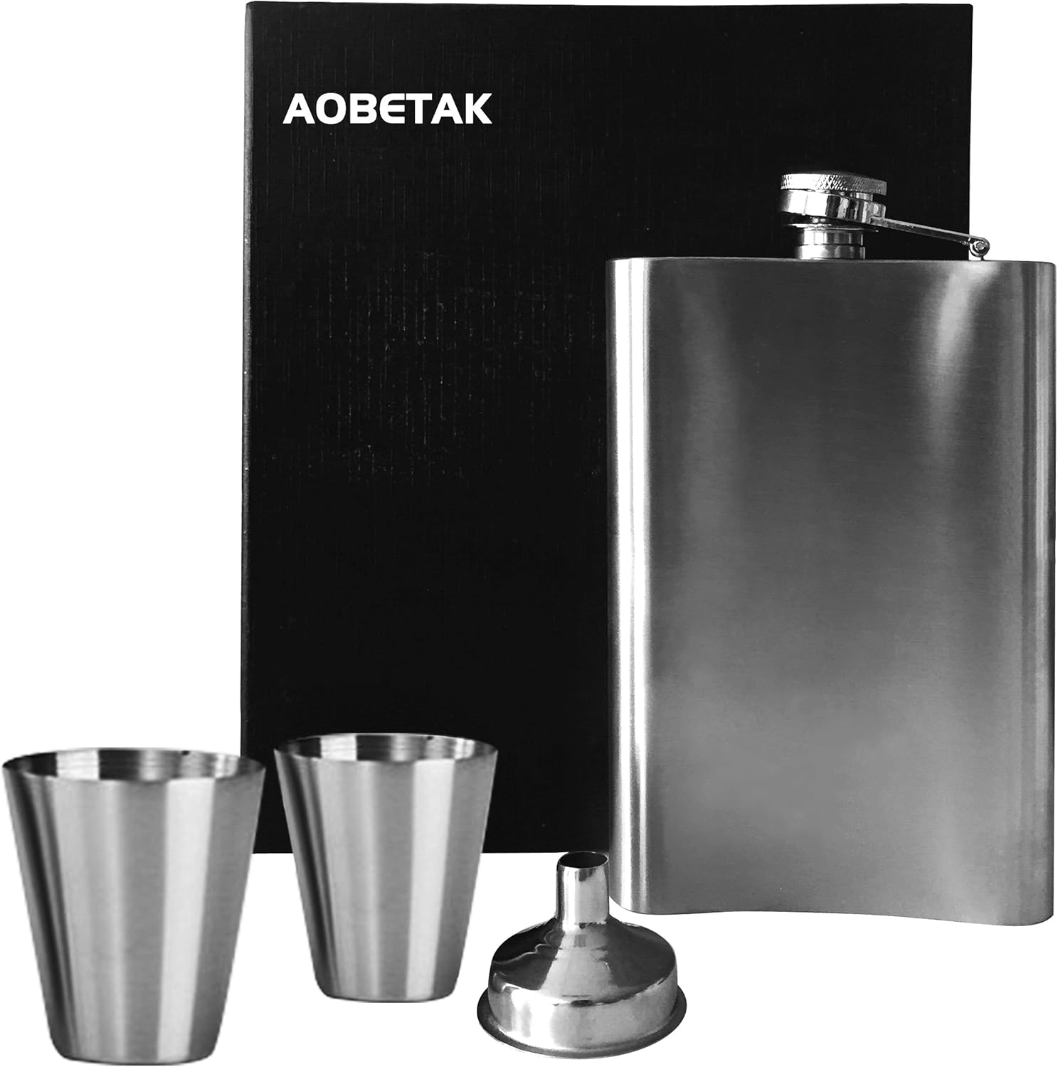 10Oz Hip Flask for Men and Women with Funnel and 2 Cups, Stainless
