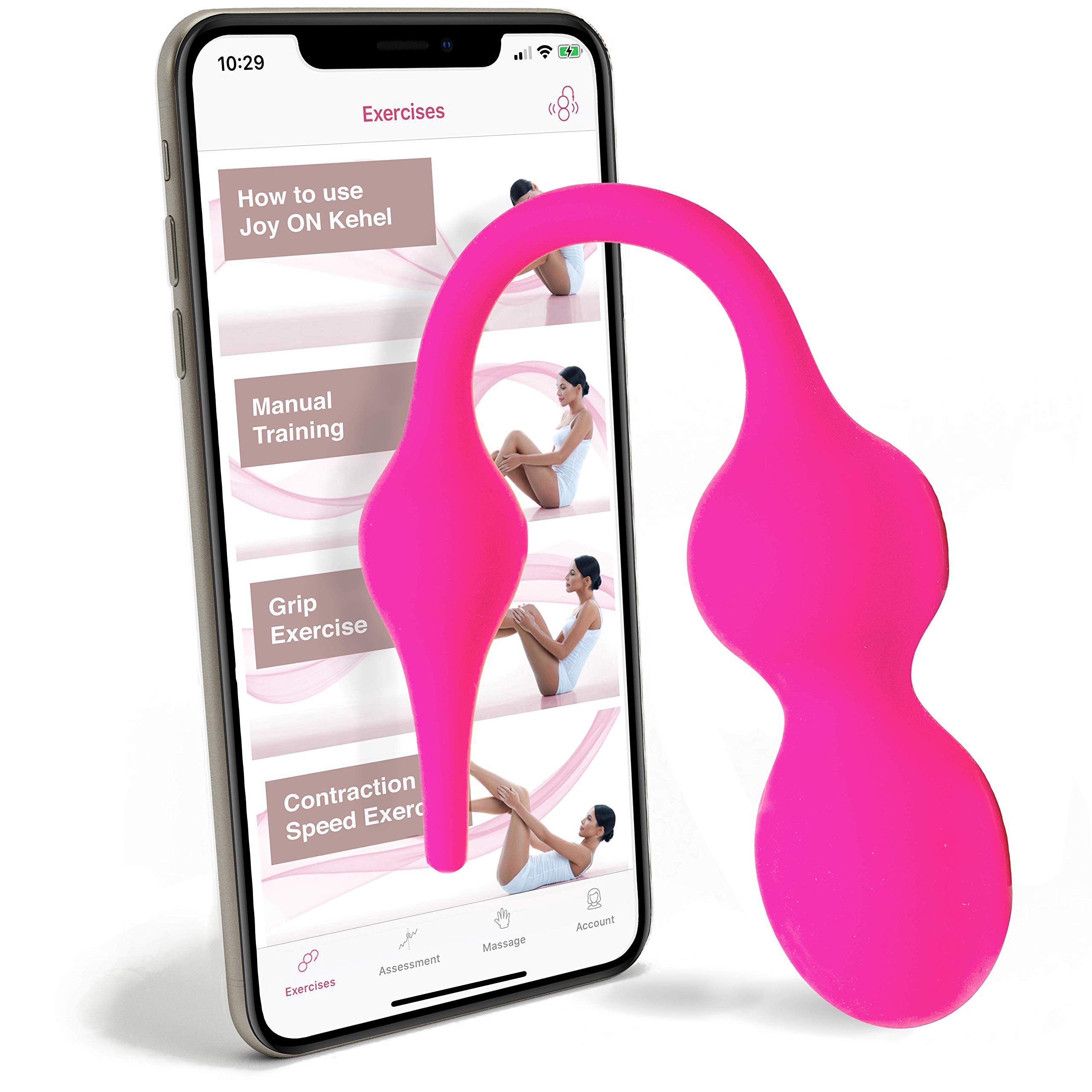 Joy ON Kegel Balls with App & Vibration โ Doctor Recommended Kegel Exerciser for Tightening & Women's Pelvic Floor Exercises โ Effective Kegels for Beginners & Advanced