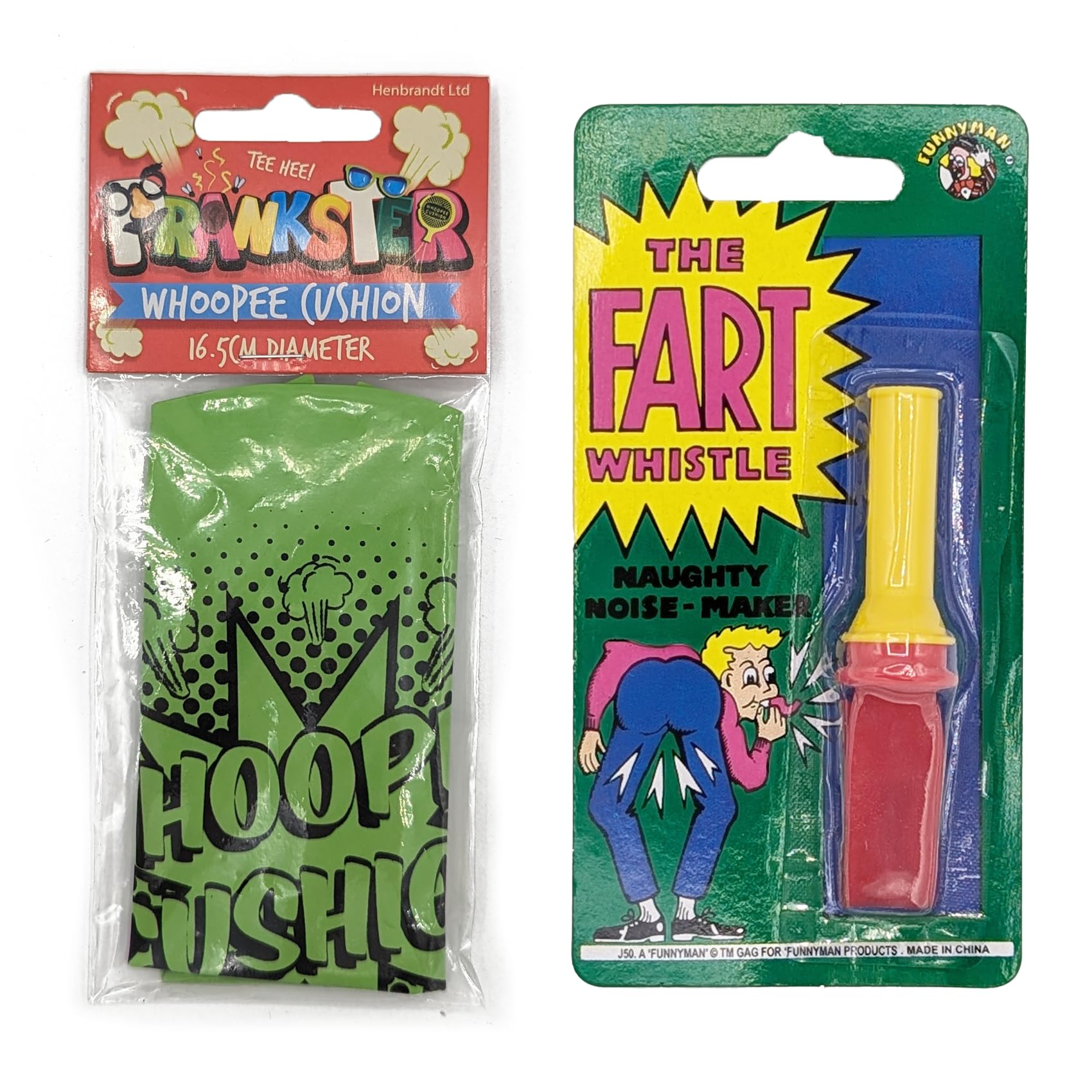 ihoot Whoopee Cushion and Fart Whistle 2-in-1 Bundle | Party Bag Fillers for Kids, Stocking Fillers Kids Prank Kit Boys