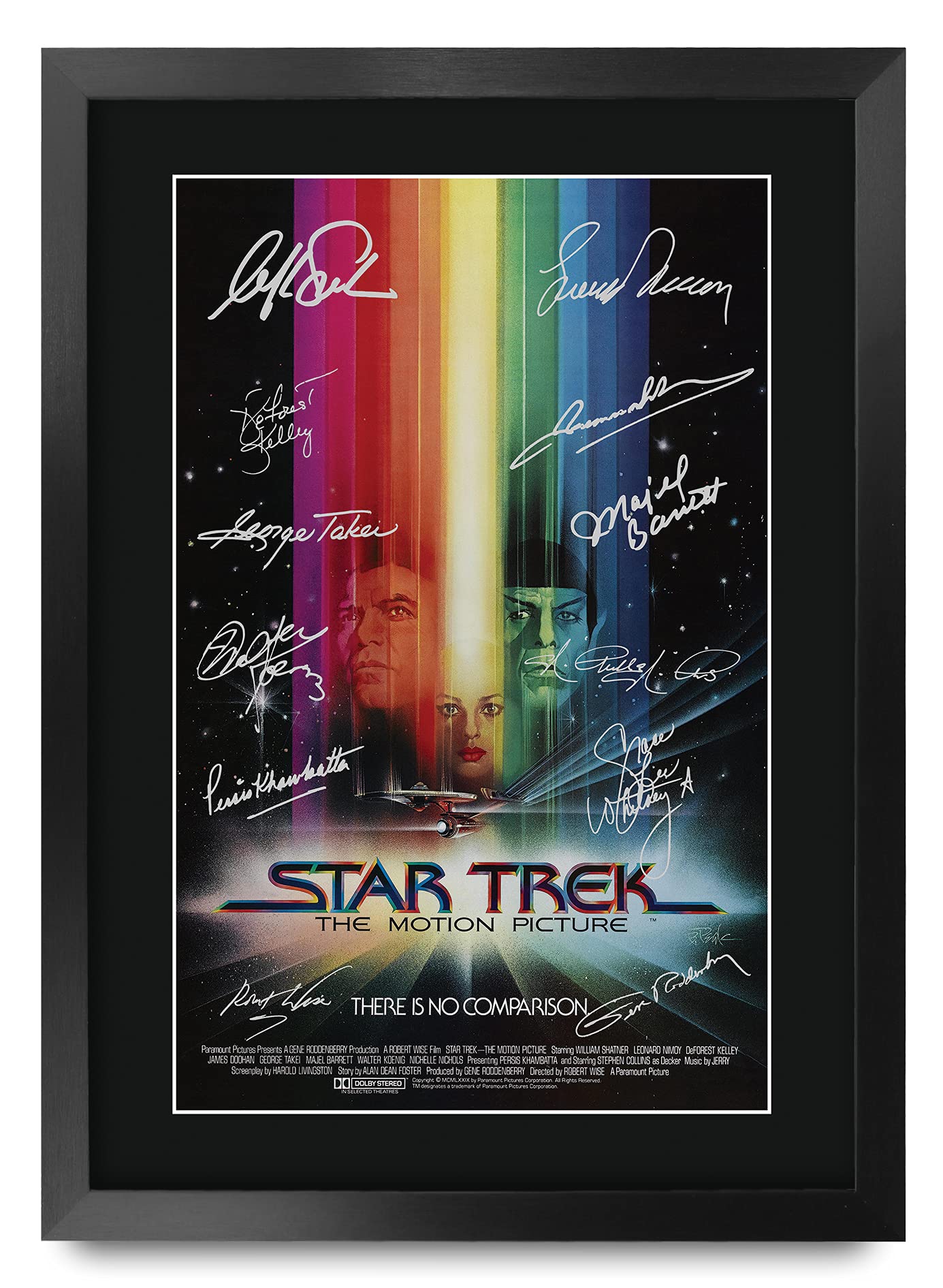 HWC Trading A3 FR Star Trek The Motion Picture TV Series Poster The Cast Signed Gift FRAMED A3 Printed Autograph Film Gifts Print Photo Picture Display — image 1