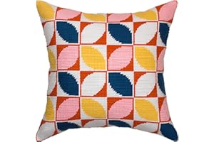 Brvsk Ornamental Needlepoint Kit for Adults and Beginners — Golden Age Pattern 16″ × 16″ with Clear, Precise Printed Design on Cotton Canvas; Includes 2 Needles, Yarn, and Easy-Read Chart