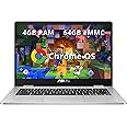 ASUS C523NA Chromebook 15.6'' HD Laptop, Intel Celeron N3350 Processor, 4GB RAM, 64GB eMMC Flash Memory, Intel HD Graphics, HD Webcam, Stereo Speakers, Chrome OS, Silver, (renewed)