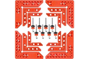 Relitec R 90 Degree Corner Clamp Clamping Square for Woodworking Positioning Squares Right Angle Clamp Tool Wood Clamps for Gluing Cabinets Picture Frames or Drawers, Set of 12（3" 4" 6"）