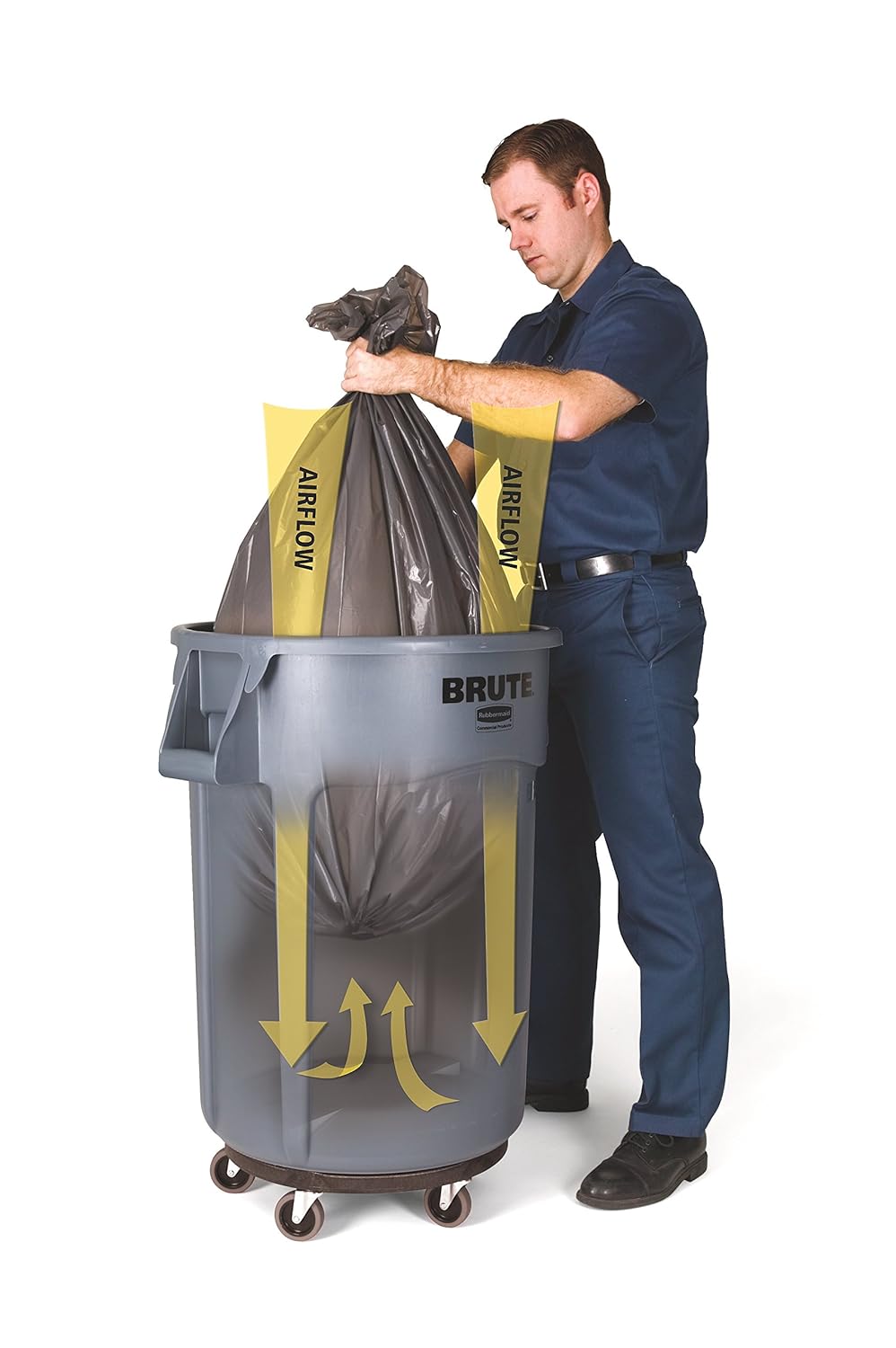 Rubbermaid Commercial Products BRUTE Heavy-Duty Trash/Garbage Can, 32 Gallon, Gray: Garbage Can: Industrial & Scientific