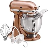 KitchenAid Metallic Series Satin Copper 5 Quart Tilt Head Stand Mixer with Stainless Steel Bowl