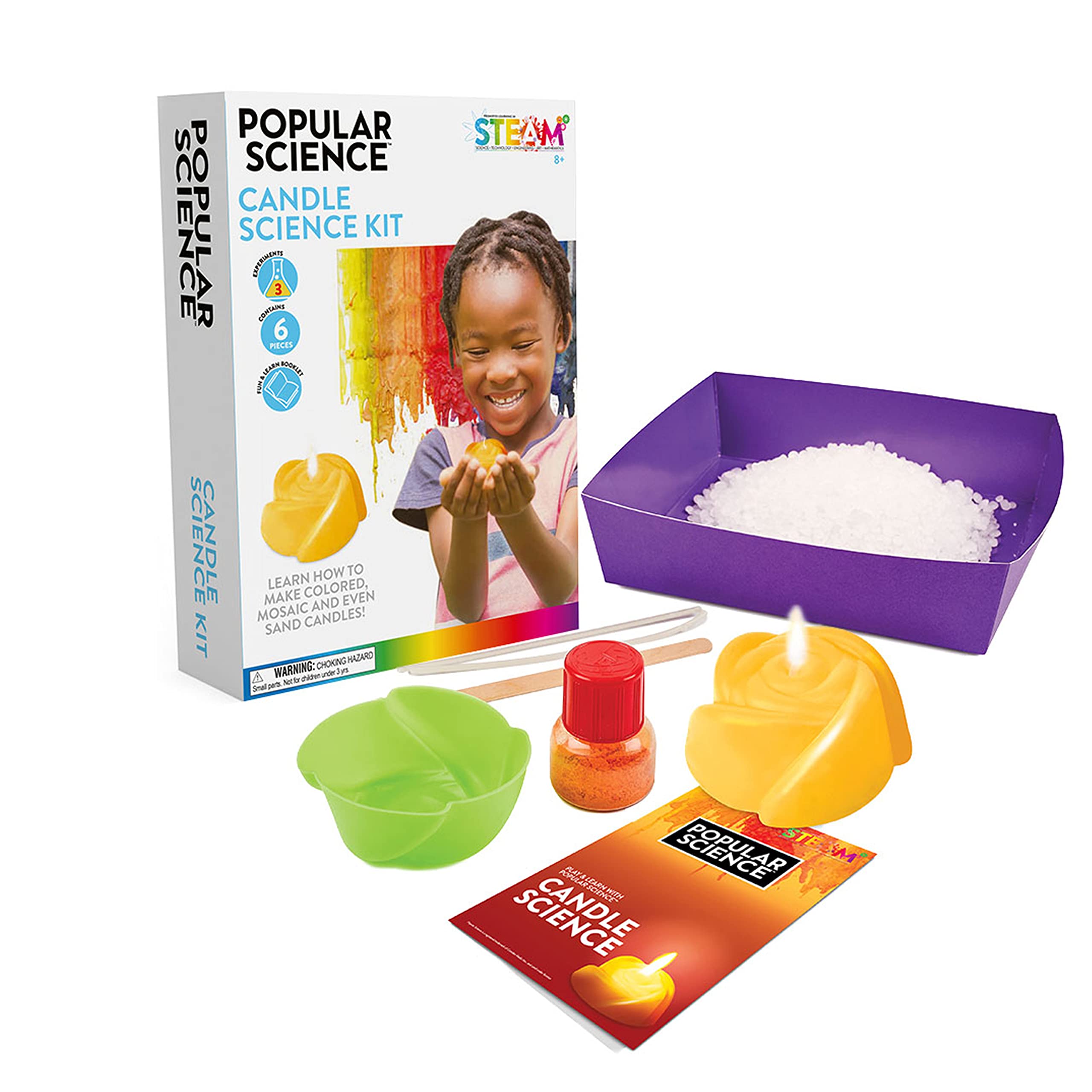 POPULAR SCIENCE Candle Science Kit | STEM Science Toys and Gifts for Educational and Fun Experiments | Designed for Children Aged 5 to 12 Years Old and Suitable for All The Family