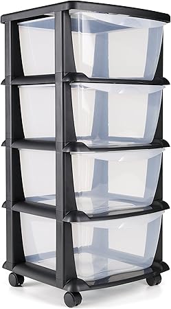 Maxi Nature Kitchenware Plastic Storage Drawers On Wheels Cabinet