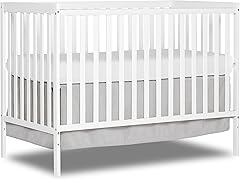 Dream On Me Synergy 5-In-1 Convertible Crib In White, made of New Zealand Pine wood, JPMA & Greenguard Gold Certified, featur