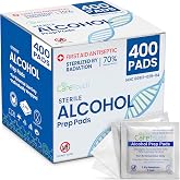 Care Touch Alcohol Prep Pads - 400 Count Alcohol Wipes Individually Wrapped, 1.18x2.36 Inches - 70% Isopropyl Swabs for Home, Medical, or First Aid Kits - Sterilized 2-Ply Pads