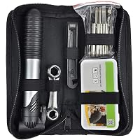 tectake® Kit Attrezzi Bicicletta, 50 Pezzi, Valigetta Attrezzi, Set Riparazione Bici, Strumenti Manutenzione, Utensili Officina, Acciaio Cromato, Manico In PVC